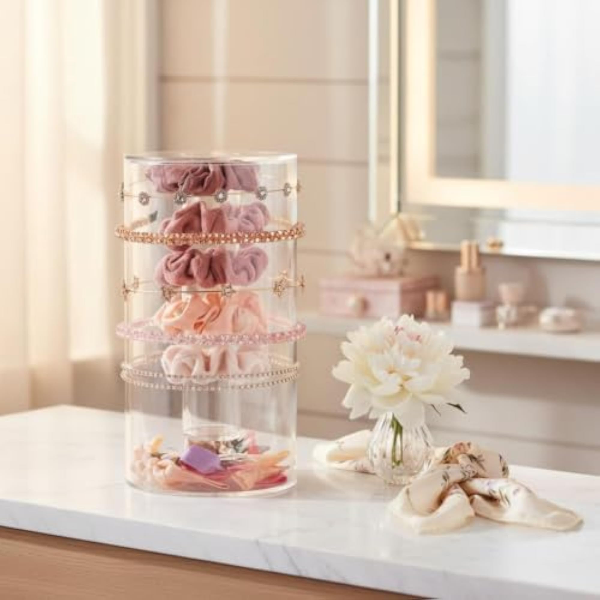Transparent Acrylic Hair Accessory Holder, Space Saving Organizer