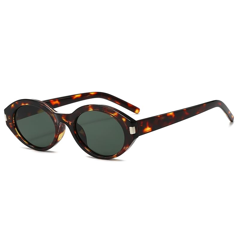 YAMEIZE Vintage Oval Sunglasses Women Men Retro Small Frame Sunglasses 90s Sun Glasses UV4002