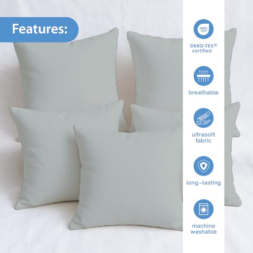 Image of Zinnia Soft Microfiber Cushions for Sofa & Living Room | Ash Grey, 15 x 15 Inches | Soft & Comfortable Cushion for Home & Daily Use | Pack of 5
