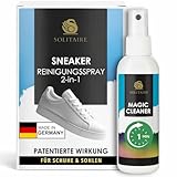 SOLITAIRE Sneaker Magic Cleaner, 100 ml, 2-in-1 Reinigungsspray (Midsole und Upper Cleaner), biologisch abbaubarer Sneaker Cleaner, Wasserbasiert, Oeko-Tex® zertifiziert, Made in Germany