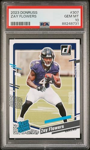 Graded 2023 Panini Donruss Zay Flowers #307 Rookie RC Football Card PSA 10 Gem Mint
