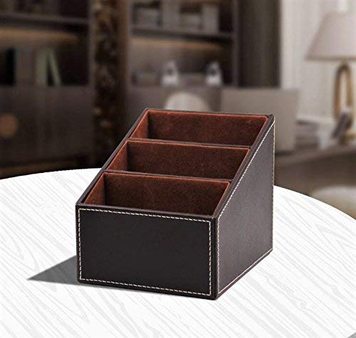 Bargain Crusader Brown Pu Leather Remote Controller Holder Tv Guide Cd Controller Organizer Remote Controller Caddy Stationery Organizer Stationery Caddy Stationery Holder #TOP5