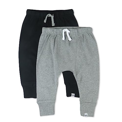 Image of HonestBaby Unisex-Baby Multipack Honest Pants Joggers Pull on 100% Organic Cotton for Infant Baby and Toddler, Boys, Girls, Unisex