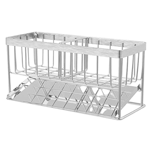 Évier Sponge Contexte en acier inoxydable Cuisine Évier Caddy Sponge Organizer Rack Drainer Sponge Dut Drain Cover