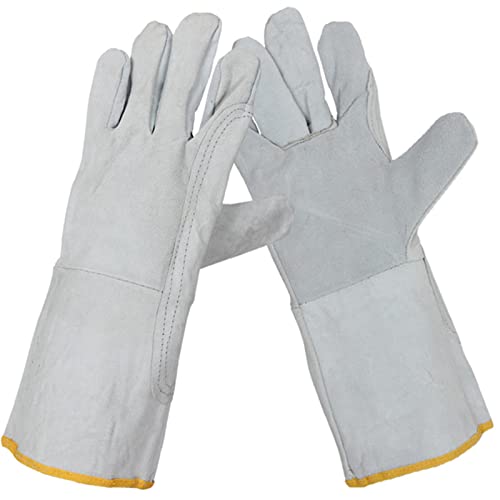 Wxnnx Guantes Protección para Soldar Guantes Soldador Cuero Ignífugo Resistentes Al Calor para Barbacoa, Horno, Camping, Estufa, Chimenea Y Más Cover