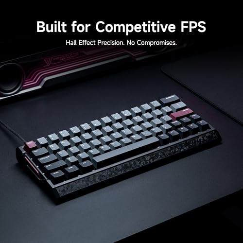 Image of IQUNIX EV63 Hall Effect Gaming Keyboard 60% | Magnetic X Ultra Switch, 0.01mm Rapid Trigger, 0.125ms Latency, 8kHz Polling, Adjustable Actuation, Aluminum with Forged Carbon for FPS(Violet)