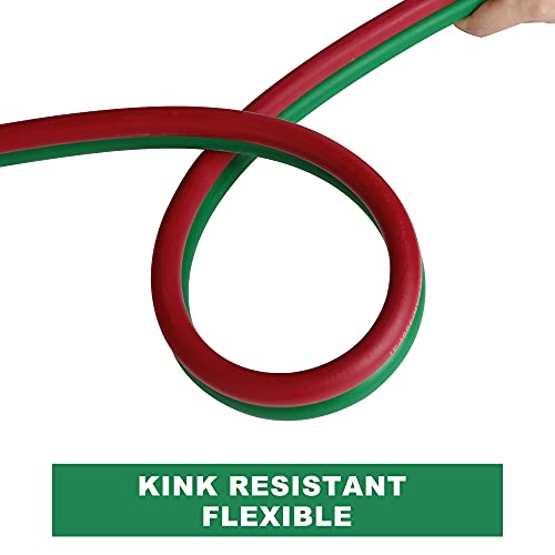 Hromee Oxygen Acetylene Hose 1/4" x 50' 9/16"-18 B Fitting Welding Cutting Torch Twin Hose