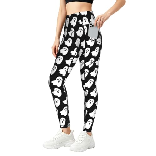 Pantalones de yoga holgados suaves contra rozaduras con diseño de fantasma