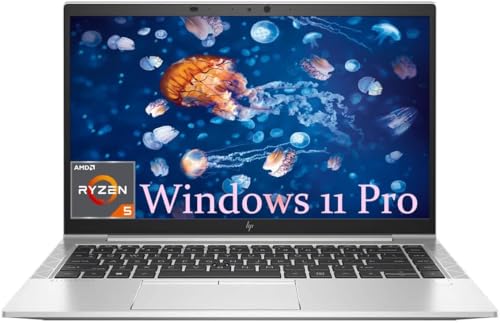 HP EliteBook 845 G7 Business Laptop Computer, 14" FHD(1920x1080) PC, AMD Ryzen 5 Pro 4650U 2.1GHz, 16GB RAM, 512GB SSD, US QWERTY Keyboard, Windows 11 Pro (Renewed)