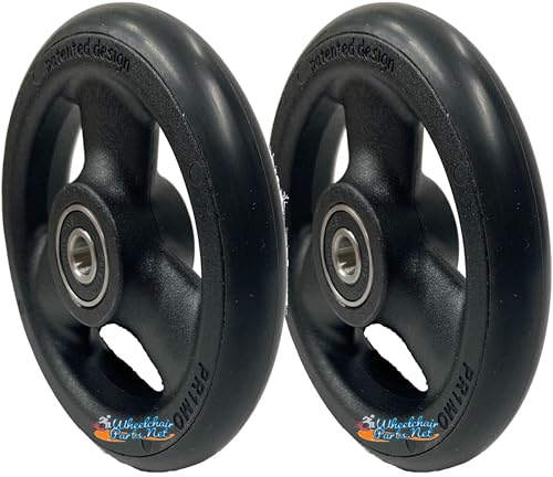 Set of 2 Front Wheelchair WhelsFor Most Popular Manual Wheelchairs. 5/16" Bearings Included. (4 x 1)