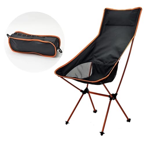 Chaise de lune pliante orange ultralégère pour camping et randonnée