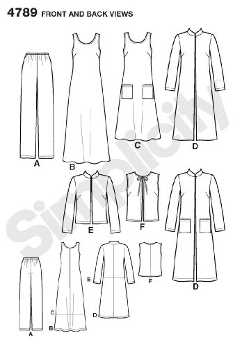 Simplicity 4789Women's & Plus Size Smart and Casual Wear, Paper, White, BB (20W-28W)