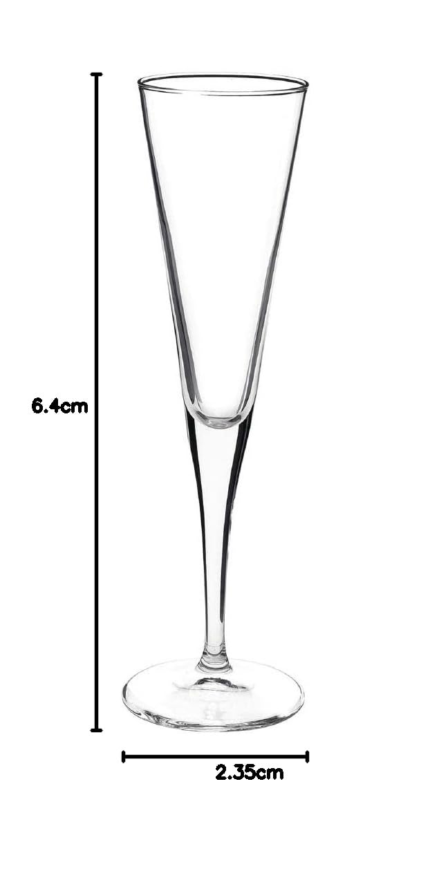 Bormioli 125010-B65 Ypsilon - Flauto da champagne, vetro trasparente, 16 cl, set di 6