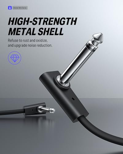 Donner EC1125 Flat Patch Cables For Guitar Effect Pedal 6 Inch Save Space Clear Sound 1/4 Inch Ts Right Angle 6 Packs thumb #5