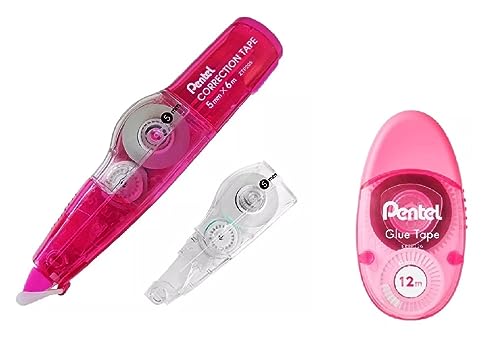 Pentel Fita Corretiva Rosa + Refil E Cola Em Fita