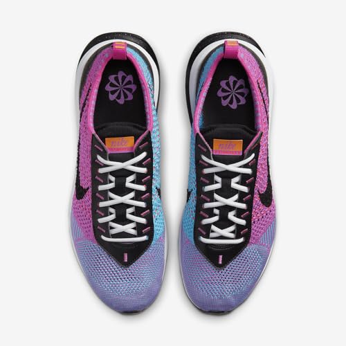 Image of Nike Air Max Flyknit Racer Next Nature Women's Shoes (FD0822-500, Fuchsia Dream /Baltic Blue /Vivid Orange /Black) Size 12