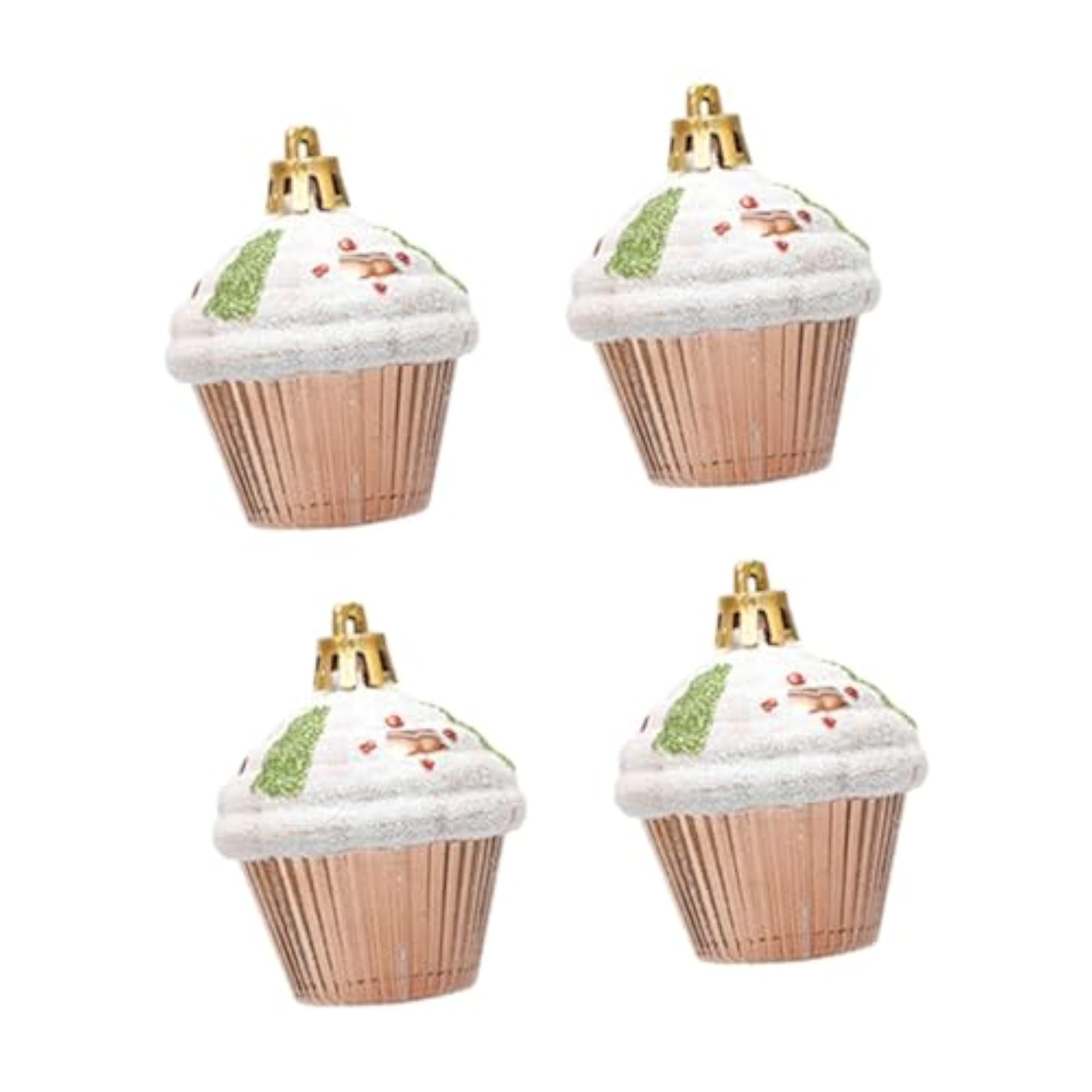 4X Christmas Cupcake Decorations, Office Wall Hanging Ornaments