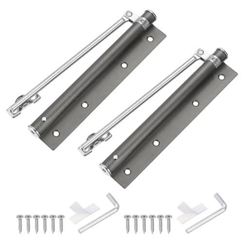 sourcing map 2 Pcs 195mm/7.68 Spring Door Closer, Stainless Steel Automatic Door Closers with Adjustable Closing Speed for Home Self-Closing 5kg Door, Grey