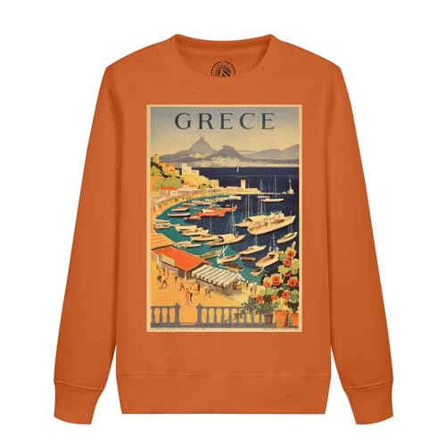 Sweatshirt enfant Grèce affiche poster vintage art déco des années 30 pour garçon et fille