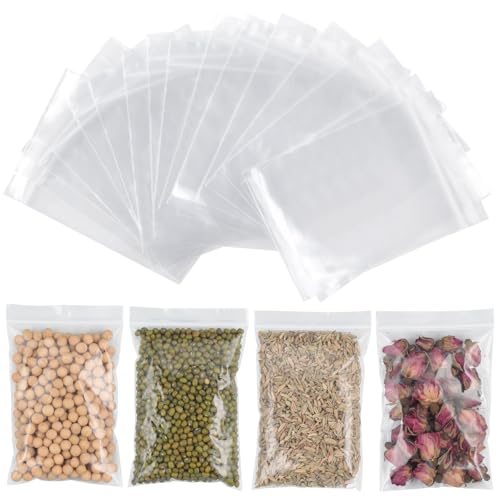 AiQInu 100 Piezas Bolsas Zip 10 x 15 cm, Bolsas Plastico Transparente, Bolsas Autocierre Bolsas Plastico Pequeñas para Joyería, Confitería, Componentes Electrónicos