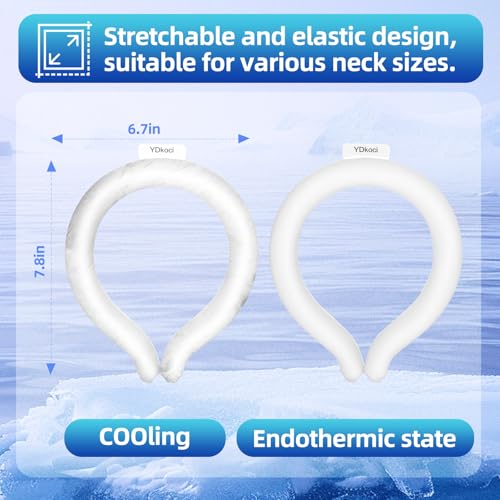 Image of Neck Cooling Tube, Wearable Body Cooler Freeze Below 64F with Insulated Bag, Reusable Cooling Neck Wraps for Summer, Outdoor Sports, Hiking, Travel, Hot Weather Relief for Men & Women (White)