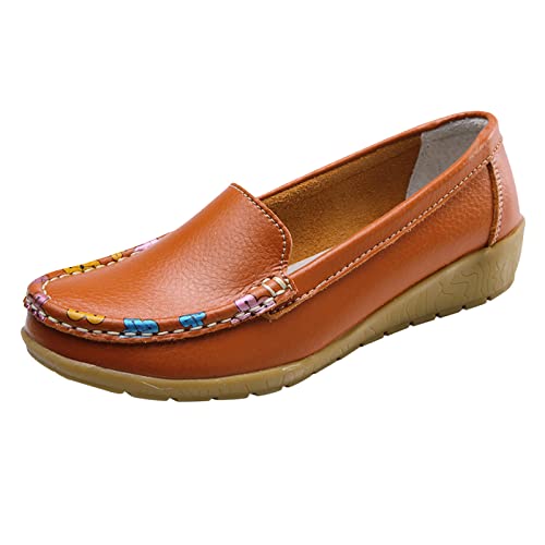 Sandales plates femme confortables orange 38 | Chaussures marche et conduite