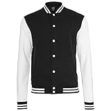 adidas jacke schwarz weiß damen Stil: Collegejacke. Urban Classics TB207 Herren 2-tone College Sweatjacket, Mehrfarbig (Blk/Wht 00050), Large (Herstellergröße: Large)
