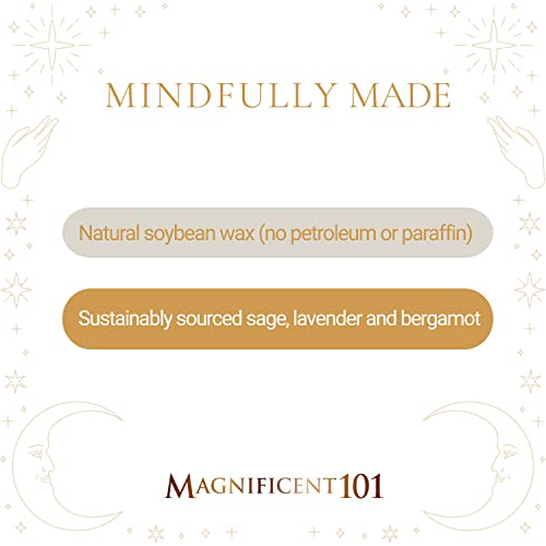 Magnificent 101 Mercury Retrograde Aromatherapy Candle For Soothing And Calming - Sage Lavender Bergamot Lemongrass Frankincense Scented Natural Soybean Wax Tin Candle #TOP3