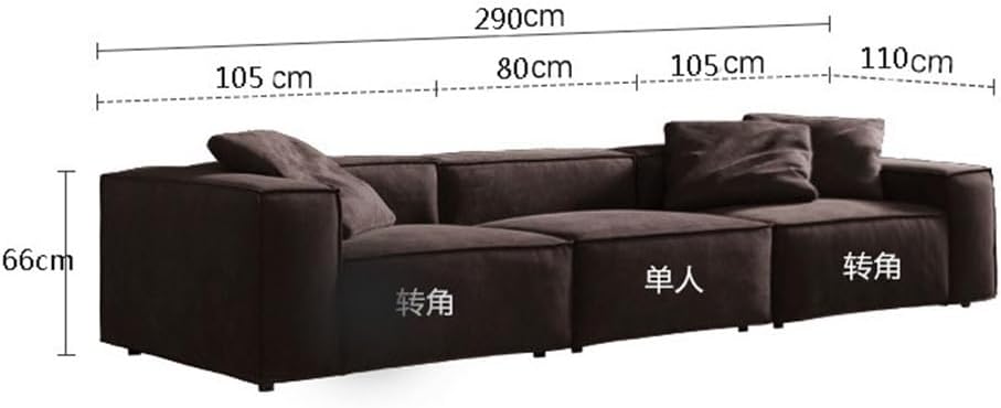 Straight Row Living Room Sofa Minimalist Italian Four-Seater