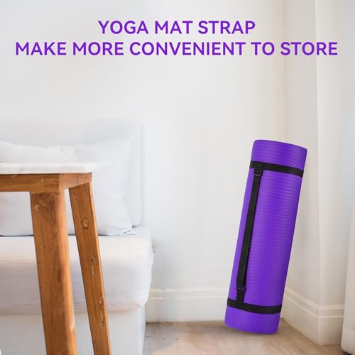Fitvids 1/2-Inch Thick High Density Foam Exercise Yoga Mat with Carrying Strap, For Cushioning The Body Against Hard Floors, Purple by Fitvids - Image 7