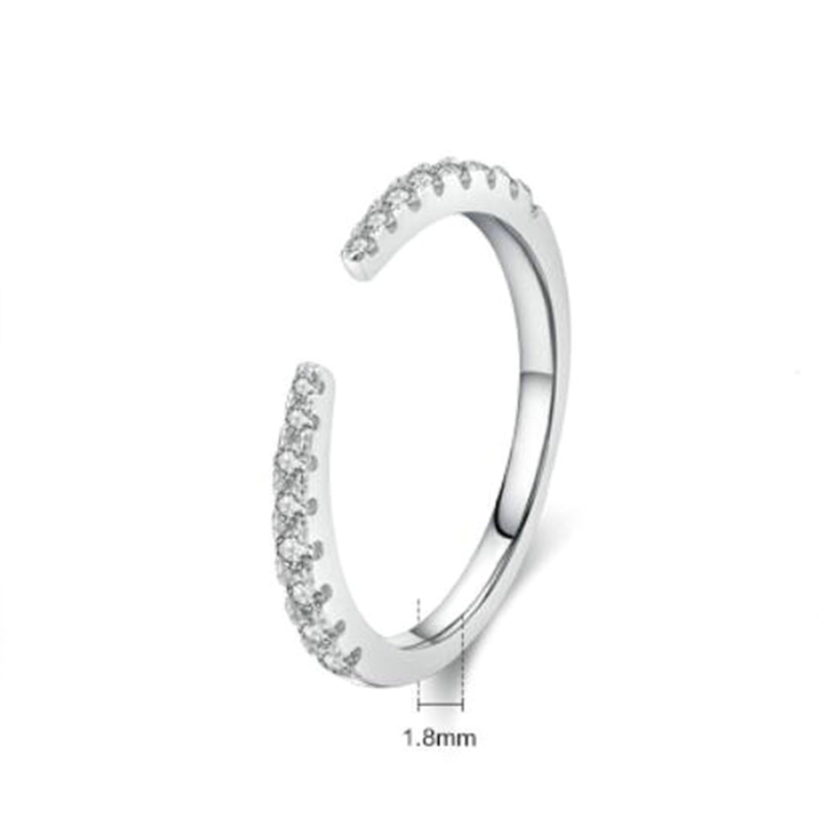 Verlobungsring für Frauen, Damen Verlobungsring, offener Ring mit künstlich hergestelltem Diamanten