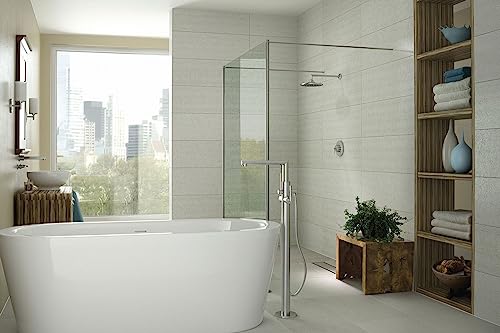 Moen Freestanding Tub Filler Single Riser Floor Mount Bracket & Water Valve Joist Mounting Kit, TS50100