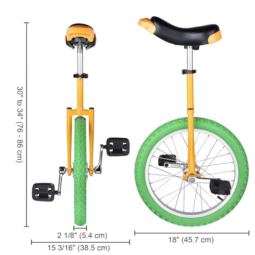 Image of AW 16 /18 /20 /24 Inch Wheel Outdoor Unicycle Adjustable Seat Exercise Bicycle Fit Adults Kids Outdoor Sports Fitness Exercise, for Choice
