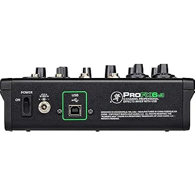 Mackie ProFX6v3 6-Channel Mixer with USB and Effects with Pair of EMB XLR Cable and Gravity Magnet Phone Holder Bundle