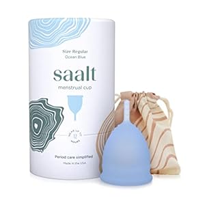Saalt Menstrual Cup – Premium Design – Most Comfortable Period Cup – #1 Active Cup – Wear for 12 Hours – Soft, Flexible, Reusable Medical-Grade Silicone – Made in USA