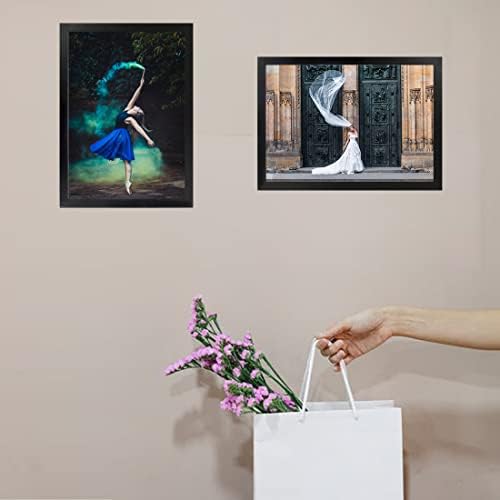 OSIMIG A4 Magnetic Frame, Self Adhesive Magnetic Picture Frame, Window Magnetic Display Holder, A4 Self-Adhesive Frame for Wall, Refrigerator (5 Pack Black)