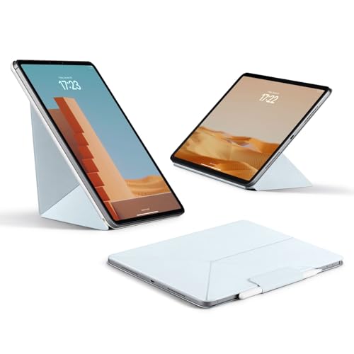 PITAKA MagEZ Folio 2 - Funda para iPad Pro de 12.9 pulgadas, ligera, multipliegue con soporte magnético oculto para lápiz Apple, compatible con MagEZ Case 2/Pro para iPad Pro, color azul claro