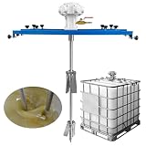 OLSKFUH Miscelatore Pneumatico LBC A 5 Cilindri, Diametro Asta di Agitazione 20 Mm, Asta di Agitazione in Acciaio Inox da 960 Mm + Girante da 400 Mm, per Soluzioni A Viscosità Me,
