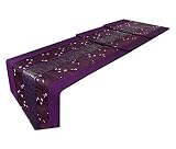 Longitud 79 "; Ancho: 13" Camino de mesa - camino de cama - morado - seda tailandesa y algodón - hecha a mano