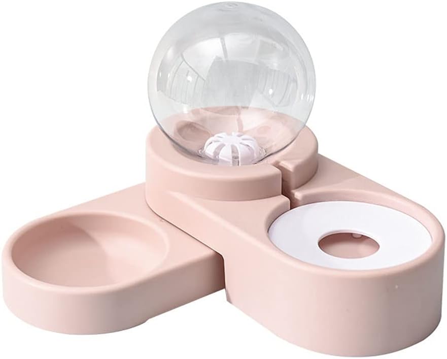 Pet Dog Bowls Cats Water Fountain Automatic Pet Feeder for Dogs Cats 1.8L Pet Drinking Dispenser Dog Double Bowl (Color : Blue) (Pink)