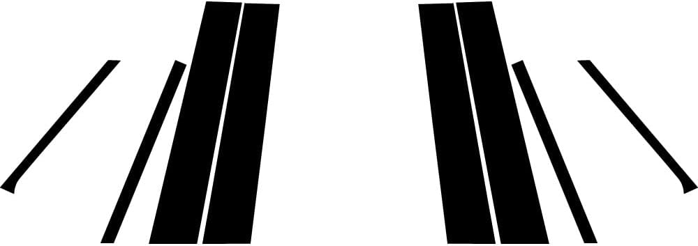 Rvinyl Pillar Post Pre Cut Window Trim Kits in Gloss Black Compatible with GMC Terrain 2018-2023 - Adhesive Backs