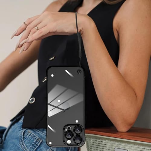 Coque transparente galvanisée noire iPhone 16 Pro Max rigide sans bord protectrice