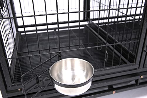 Homey Pet-43 All Metal Open Top Stackable Heavy Duty Cage(Upper) w/Floor Grid, Tray, Divider, and Feeding Bowl