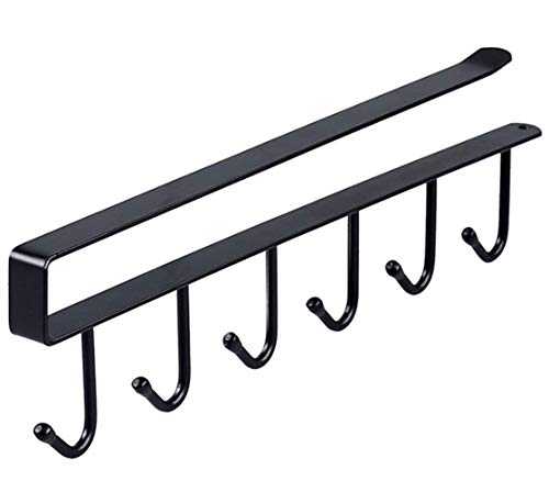 Regal, Becherhalter, unter dem Schrank, Küchenutensilien, zum Aufhängen, Badezimmer-Aufhänger, Küche, Organizer, Schrank, Tür, Regal, entferntes Aufbewahrungsregal, Heimdekoration (schwarz) Cover