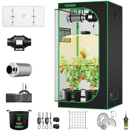 VIVOSUN 3x3 Grow Tent Kit 200W LED Light A22 WiFi Control Grow System