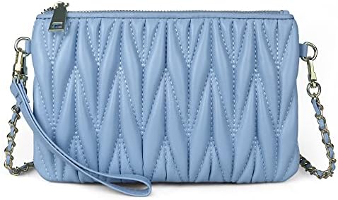 Befen White Leather Clutch Bags for Women, Small Ladies Wristlet Cell Phone Purse Wallet with Detachable Wrist Strap & Zip Closure for Evening,Holiday, Fit Phone 11 or Phone Less 6.5 Inch