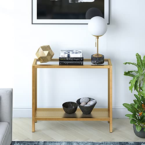 Henn&Hart 36" Wide Rectangular Console Table In Brass, Entryway Table, Accent Table For Living Room, Hallway #TOP5