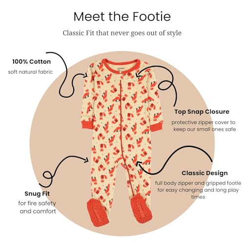 Image of Leveret Fleece Baby Boys Girls Footed Pajamas Sleeper Kids & Toddler Christmas Pajamas (3 Months-5 Toddler)