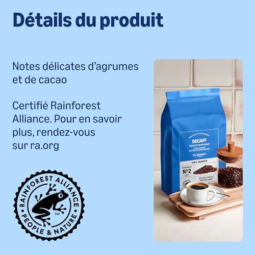 by Amazon Decaff Café Torréfié En Grains Décaféiné, 1kg e – vue 2