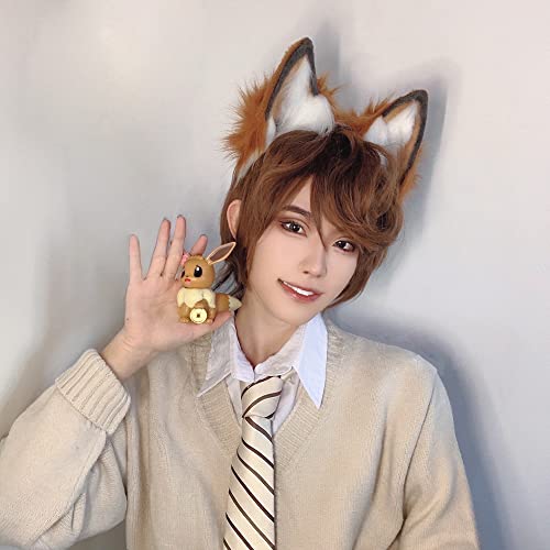 Image of VIGVAN Handmade Wolf Fox Ears Animal Cosplay Cute Head Accessories for Halloween